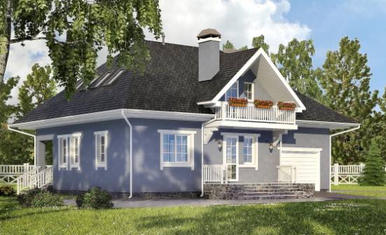 200-001-П Проект двухэтажного дома с мансардным этажом, гараж, красивый загородный дом из теплоблока Советск | Проекты домов от House Expert