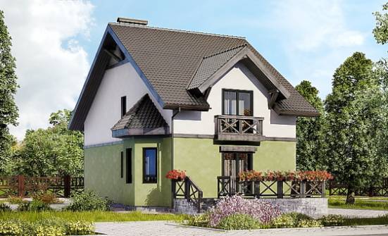120-003-П Проект двухэтажного дома мансардой, компактный дом из газобетона Кирово-Чепецк | Проекты домов от House Expert