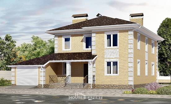 220-006-Л Проект двухэтажного дома, гараж, современный дом из газобетона Котельнич | Проекты домов от House Expert