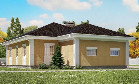 130-002-Л Проект одноэтажного дома, гараж, доступный дом из твинблока Котельнич | Проекты домов от House Expert