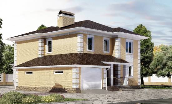 220-006-Л Проект двухэтажного дома, гараж, современный дом из газобетона Котельнич | Проекты домов от House Expert