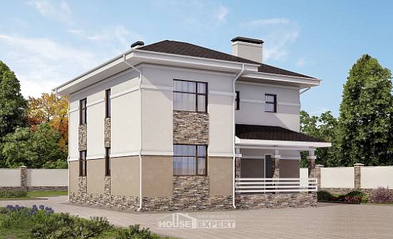 150-014-П Проект двухэтажного дома, небольшой загородный дом из арболита Советск | Проекты домов от House Expert