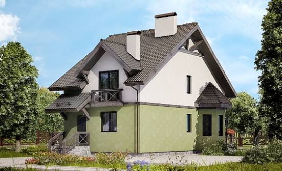 120-003-П Проект двухэтажного дома мансардой, компактный дом из газобетона Кирово-Чепецк | Проекты домов от House Expert