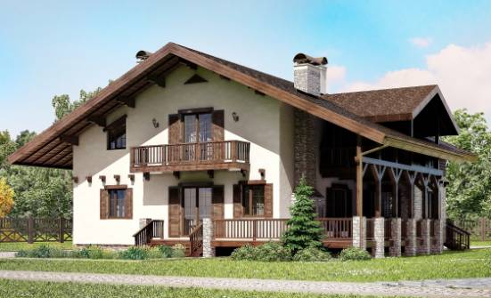 250-003-П Проект двухэтажного дома с мансардным этажом, уютный дом из пеноблока Котельнич | Проекты домов от House Expert