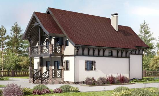 180-014-П Проект двухэтажного дома мансардой, бюджетный коттедж из бризолита Котельнич | Проекты домов от House Expert