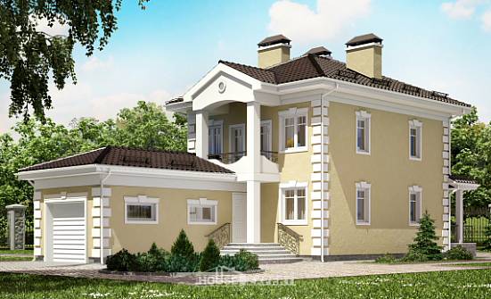 150-006-Л Проект двухэтажного дома и гаражом, простой загородный дом из газобетона Советск | Проекты домов от House Expert
