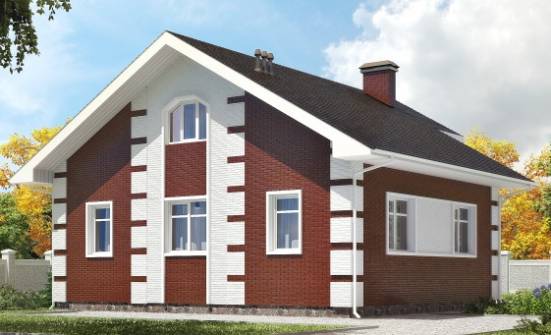 115-001-П Проект двухэтажного дома с мансардой, бюджетный дом из газобетона Котельнич | Проекты домов от House Expert