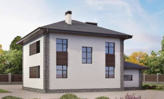 185-004-Л Проект двухэтажного дома, гараж, классический коттедж из твинблока Котельнич | Проекты домов от House Expert