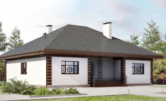 135-003-П Проект одноэтажного дома, современный домик из бризолита Советск | Проекты домов от House Expert
