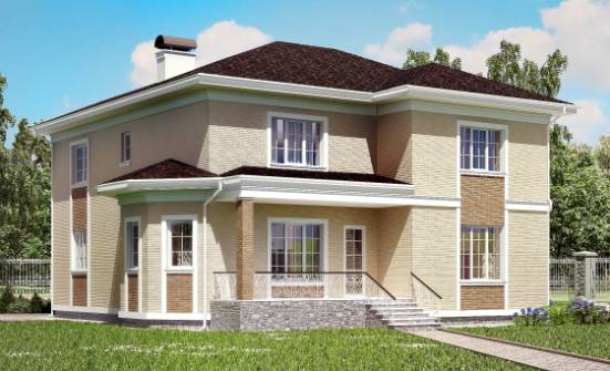 335-001-Л Проект двухэтажного дома и гаражом, огромный дом из кирпича Советск | Проекты домов от House Expert