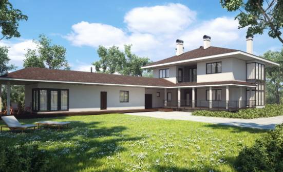 340-001-П Проект двухэтажного дома, гараж, большой загородный дом из кирпича Вятские Поляны | Проекты домов от House Expert