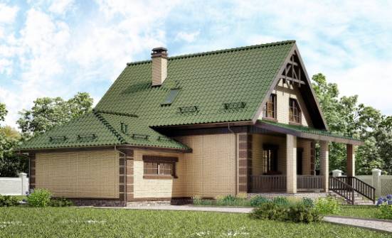 160-007-П Проект двухэтажного дома с мансардным этажом, гараж, компактный домик из газосиликатных блоков Советск | Проекты домов от House Expert