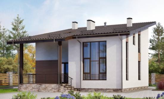 140-005-П Проект двухэтажного дома мансардой, уютный загородный дом из пеноблока Вятские Поляны | Проекты домов от House Expert