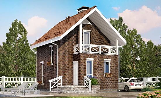 045-001-Л Проект двухэтажного дома мансардный этаж, компактный коттедж из газобетона Котельнич | Проекты домов от House Expert