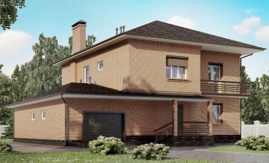 245-003-Л Проект двухэтажного дома и гаражом, современный дом из кирпича Вятские Поляны | Проекты домов от House Expert