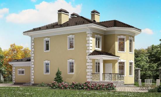 150-006-Л Проект двухэтажного дома и гаражом, простой загородный дом из газобетона Советск | Проекты домов от House Expert