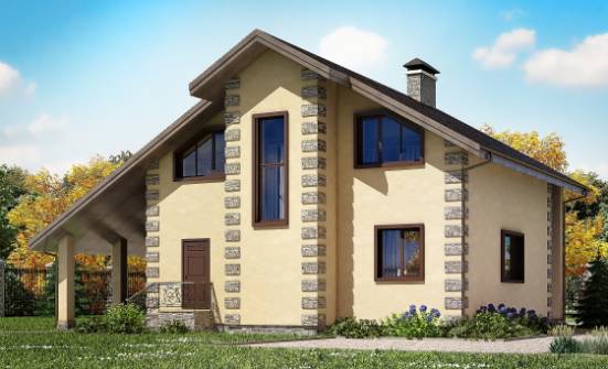 150-003-П Проект двухэтажного дома с мансардой, гараж, бюджетный дом из блока Киров | Проекты домов от House Expert