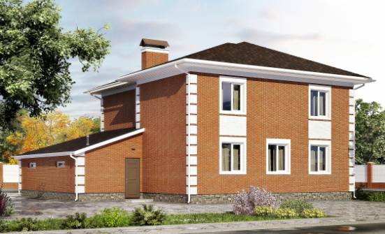 220-004-Л Проект двухэтажного дома, гараж, средний дом из кирпича Советск | Проекты домов от House Expert