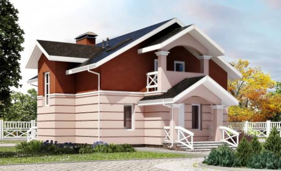 155-009-Л Проект двухэтажного дома с мансардой, небольшой дом из бризолита Советск | Проекты домов от House Expert