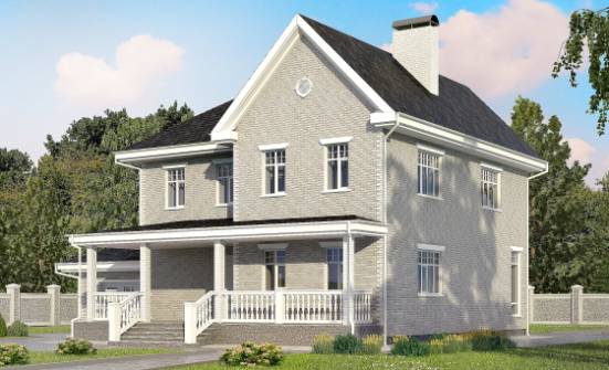 190-001-Л Проект двухэтажного дома, гараж, красивый загородный дом из кирпича Котельнич | Проекты домов от House Expert