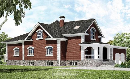 600-001-П Проект трехэтажного дома с мансардой и гаражом, огромный домик из арболита Кирово-Чепецк | Проекты домов от House Expert