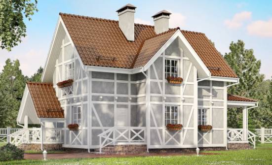 160-003-Л Проект двухэтажного дома с мансардным этажом, небольшой коттедж из газобетона Вятские Поляны | Проекты домов от House Expert