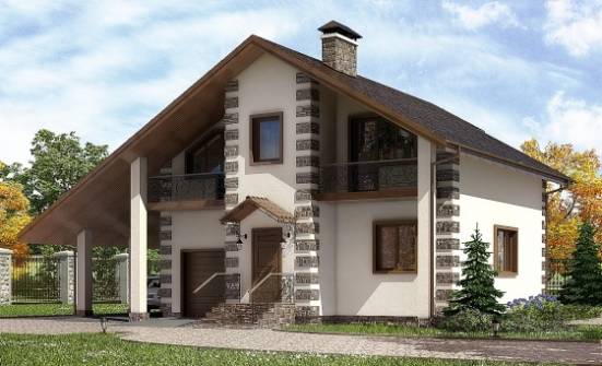 150-003-Л Проект двухэтажного дома мансардный этаж, гараж, бюджетный домик из дерева Советск | Проекты домов от House Expert