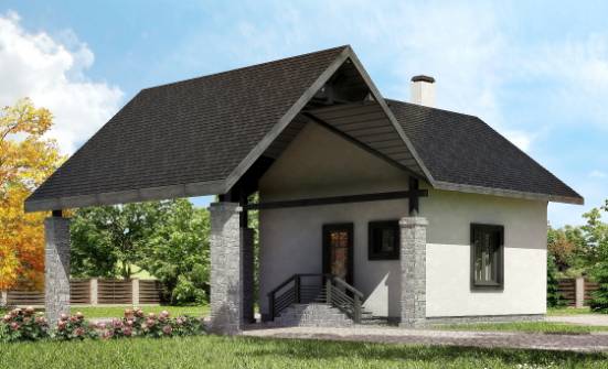 060-001-П Проект двухэтажного дома с мансардным этажом и гаражом, маленький загородный дом из бризолита Советск | Проекты домов от House Expert