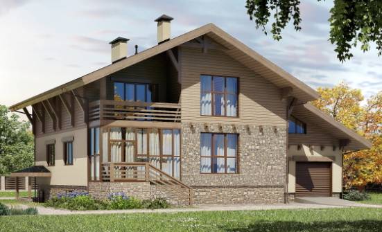 420-001-Л Проект трехэтажного дома мансардный этаж и гаражом, уютный домик из кирпича Советск | Проекты домов от House Expert