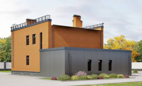 260-002-Л Проект двухэтажного дома и гаражом, большой коттедж из поризованных блоков Вятские Поляны | Проекты домов от House Expert