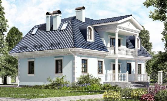210-004-Л Проект двухэтажного дома мансардный этаж, красивый коттедж из газосиликатных блоков Советск | Проекты домов от House Expert