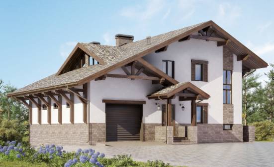 305-002-П Проект трехэтажного дома мансардой, огромный домик из кирпича Вятские Поляны | Проекты домов от House Expert