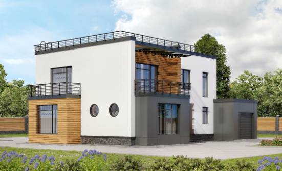260-002-П Проект двухэтажного дома, гараж, уютный дом из арболита Кирово-Чепецк | Проекты домов от House Expert