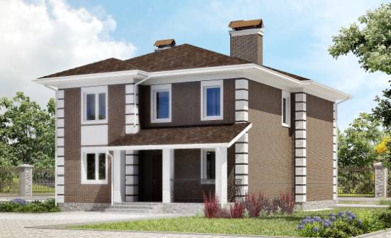 185-002-П Проект двухэтажного дома, красивый домик из теплоблока Вятские Поляны | Проекты домов от House Expert