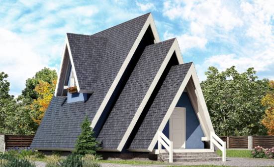 100-002-П Проект двухэтажного дома мансардой, скромный домик из бревен Советск | Проекты домов от House Expert