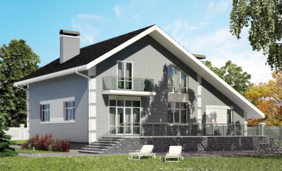 190-006-Л Проект двухэтажного дома мансардой, гараж, современный домик из газобетона Котельнич | Проекты домов от House Expert