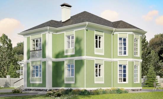 170-001-Л Проект двухэтажного дома и гаражом, компактный загородный дом из поризованных блоков Вятские Поляны | Проекты домов от House Expert