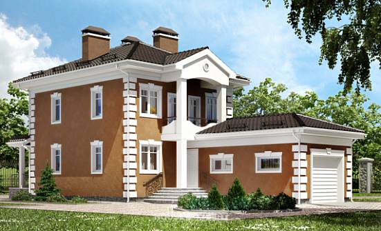 150-006-П Проект двухэтажного дома, гараж, недорогой дом из керамзитобетонных блоков Котельнич | Проекты домов от House Expert