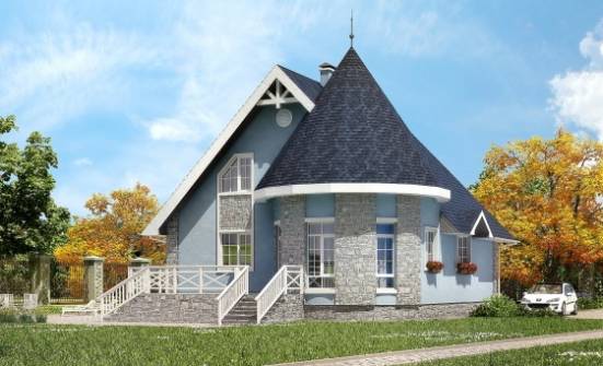 170-003-П Проект двухэтажного дома мансардой, небольшой дом из теплоблока Кирово-Чепецк | Проекты домов от House Expert