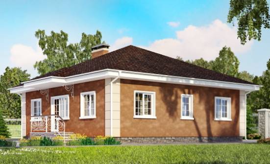 100-001-Л Проект одноэтажного дома, классический дом из теплоблока Котельнич | Проекты одноэтажных домов от House Expert