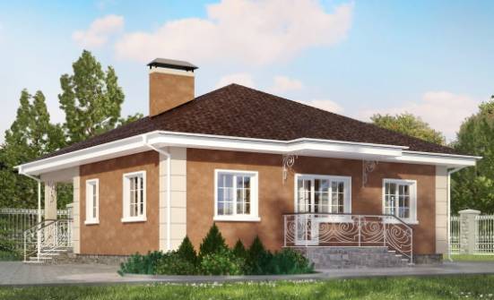100-001-Л Проект одноэтажного дома, классический дом из теплоблока Котельнич | Проекты домов от House Expert