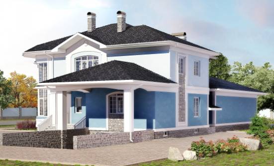 620-001-П Проект трехэтажного дома, гараж, уютный загородный дом из теплоблока Советск | Проекты домов от House Expert