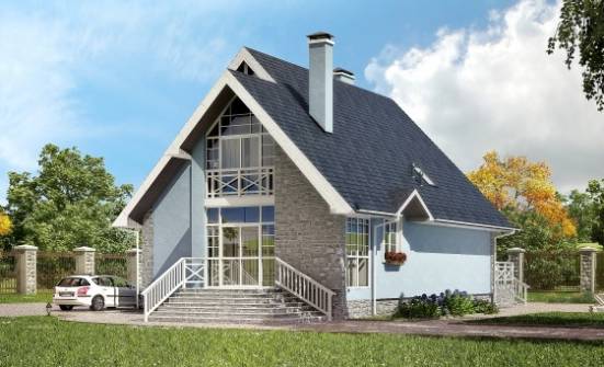170-003-П Проект двухэтажного дома мансардой, небольшой дом из теплоблока Кирово-Чепецк | Проекты домов от House Expert