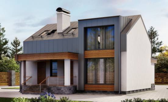 120-004-П Проект двухэтажного дома с мансардным этажом, классический дом из бризолита Котельнич | Проекты домов от House Expert