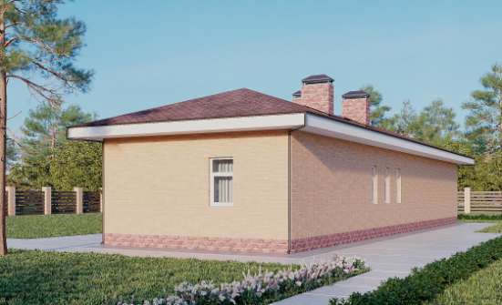 110-006-Л Проект бани из пеноблока Советск | Проекты одноэтажных домов от House Expert