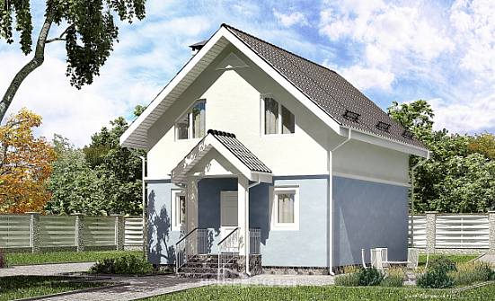 095-002-П Проект двухэтажного дома мансардный этаж, скромный домик из поризованных блоков Советск | Проекты домов от House Expert