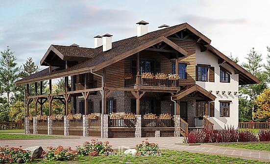 400-004-П Проект трехэтажного дома с мансардой, гараж, просторный домик из кирпича Советск | Проекты домов от House Expert