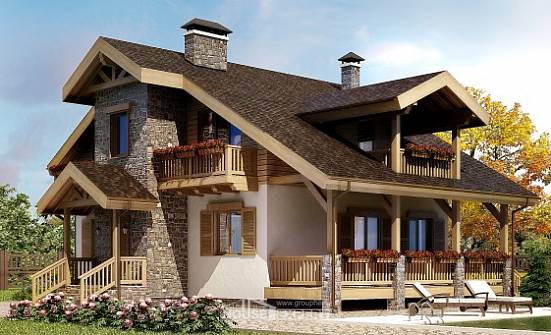 150-004-П Проект двухэтажного дома мансардой, небольшой домик из арболита Вятские Поляны | Проекты домов от House Expert
