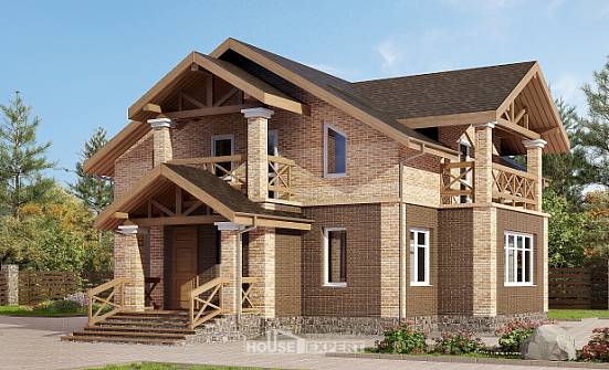 160-014-П Проект двухэтажного дома, небольшой коттедж из теплоблока Киров | Проекты домов от House Expert