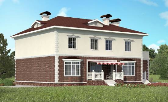 380-001-Л Проект двухэтажного дома, гараж, красивый загородный дом из кирпича Вятские Поляны | Проекты домов от House Expert